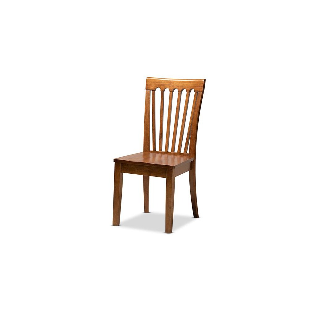 Erion Modern and Contemporary Walnut Brown Finished Wood 5-Piece Dining Set. Picture 2