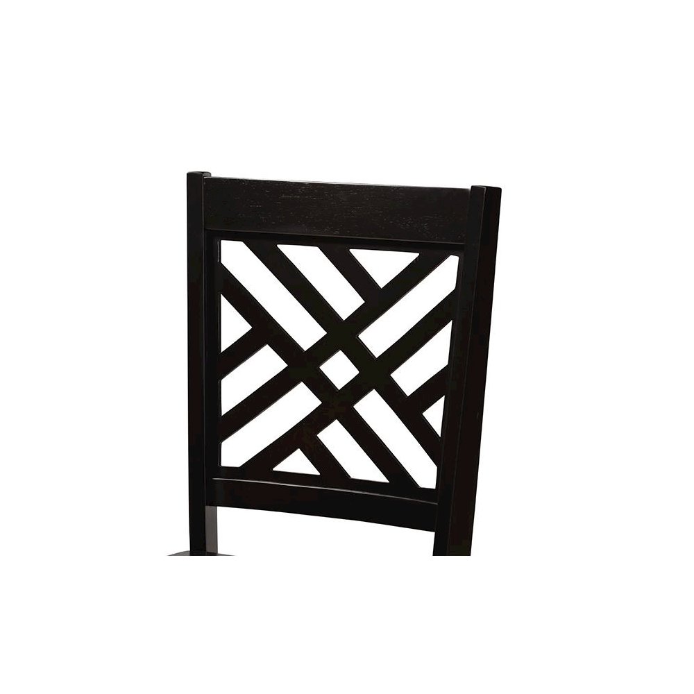 Transitional Dark Brown Finished Wood 2-Piece Dining Chair Set. Picture 4