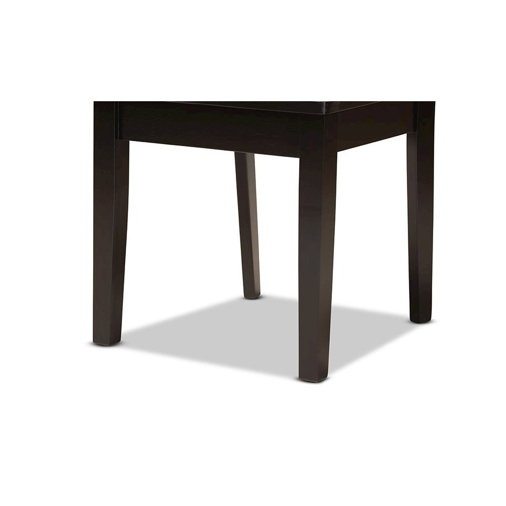 Transitional Dark Brown Finished Wood 2-Piece Dining Chair Set. Picture 5