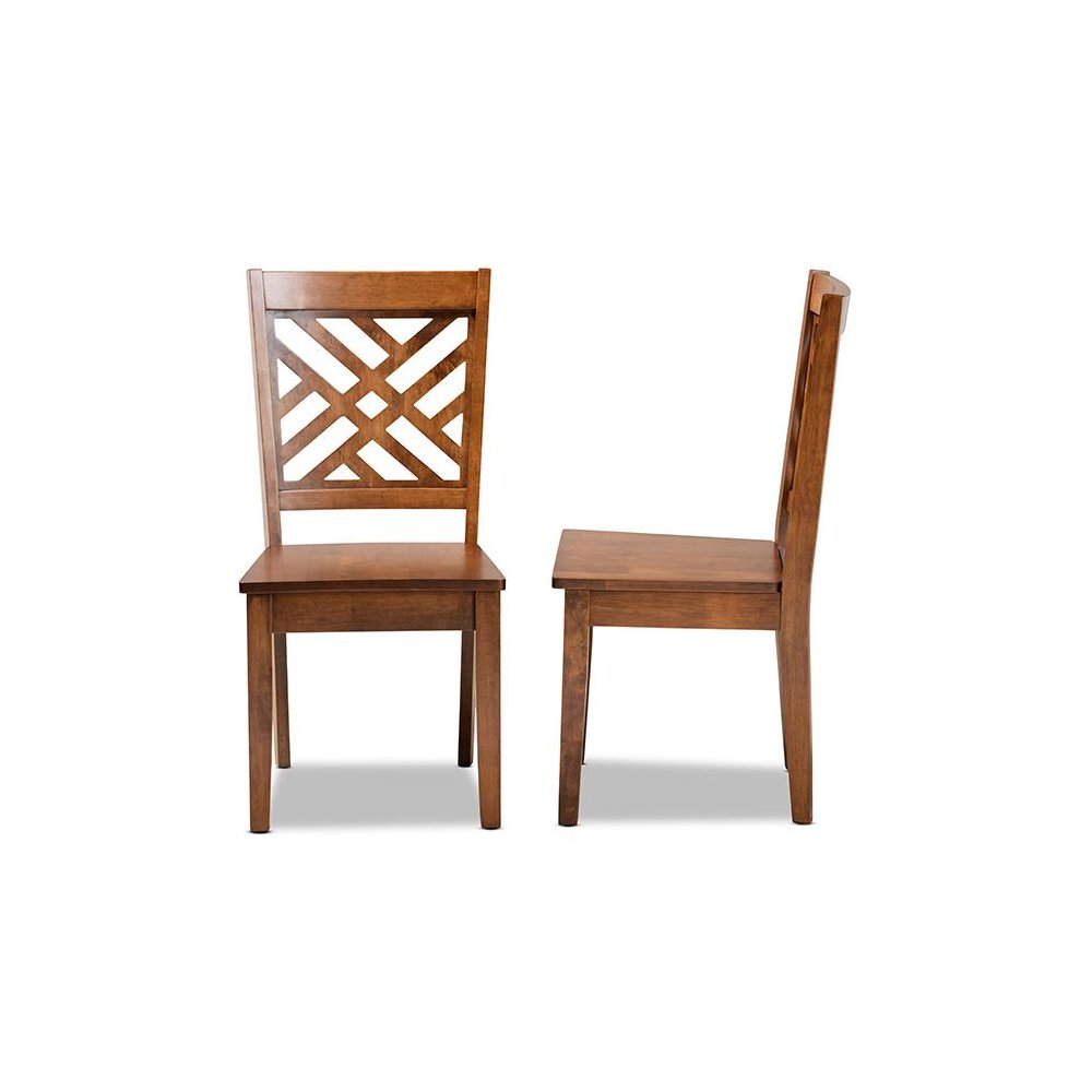 Transitional Walnut Brown Finished Wood 2-Piece Dining Chair Set. Picture 3