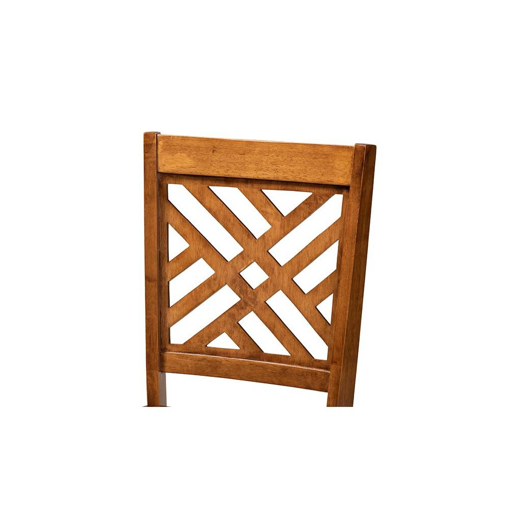 Transitional Walnut Brown Finished Wood 2-Piece Dining Chair Set. Picture 4