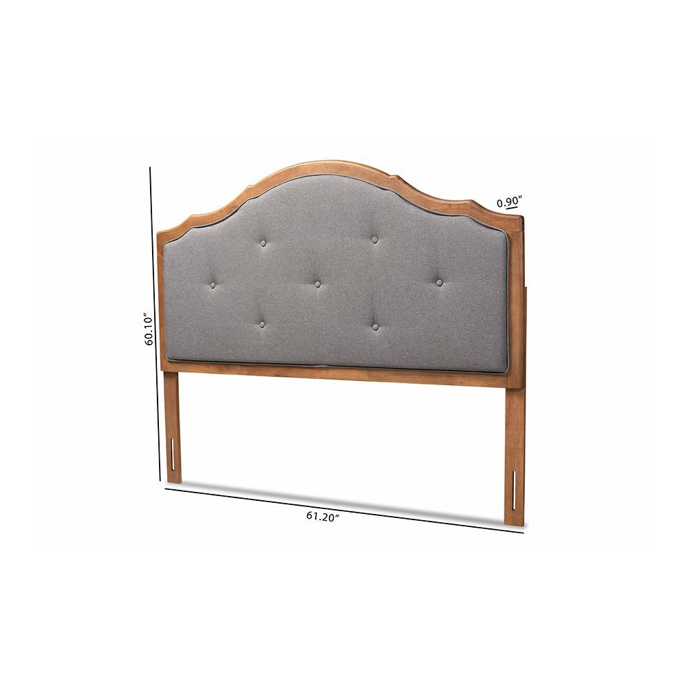 Walnut Brown Finished Wood Queen Size Arched Headboard. Picture 6