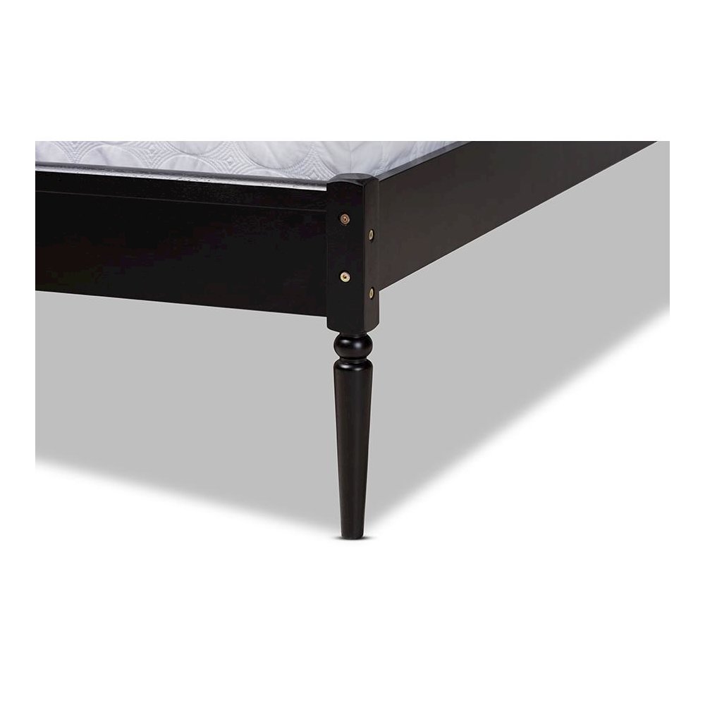 Charcoal Finished Wood and Synthetic Rattan Queen Size Platform Bed. Picture 5