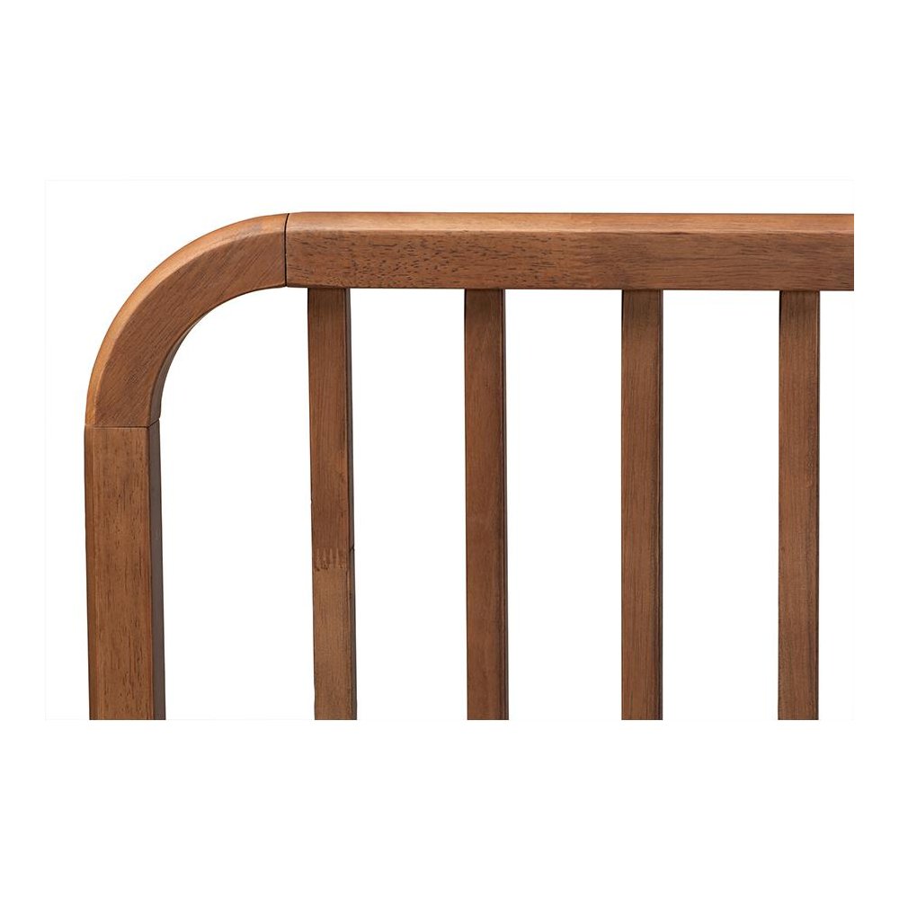 Neilan Modern and Contemporary Walnut Brown Finished Wood Full Size Platform Bed. Picture 6
