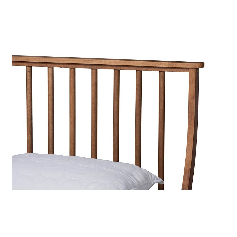 Traditional Transitional Walnut Brown Finished Wood Full Size Platform Bed. Picture 4