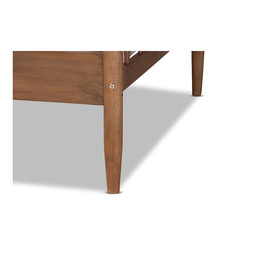 Parson Classic Mid-Century Modern Walnut Brown Finished Wood Twin Size Daybed. Picture 5