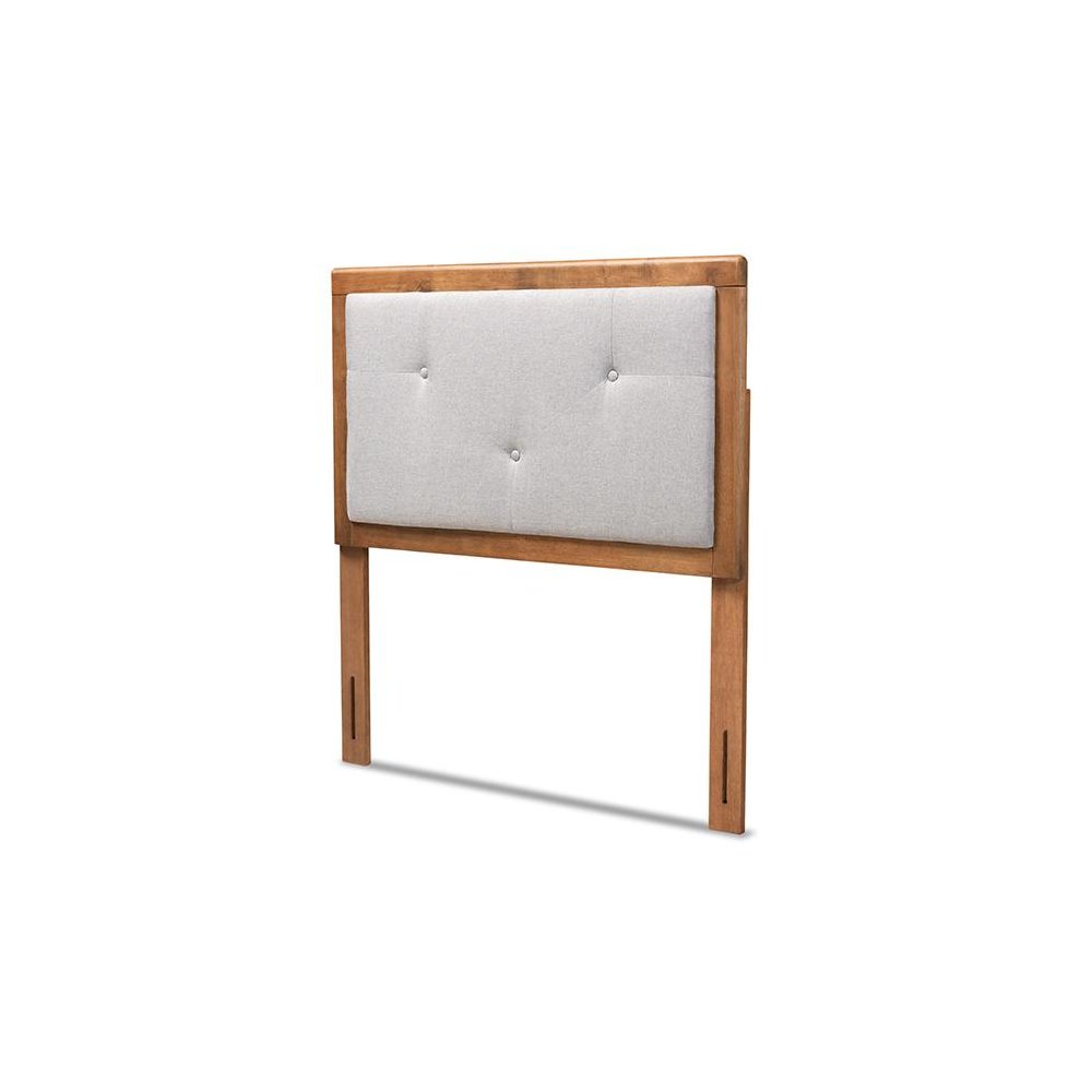 Walnut Brown Finished Wood Twin Size Headboard. Picture 1