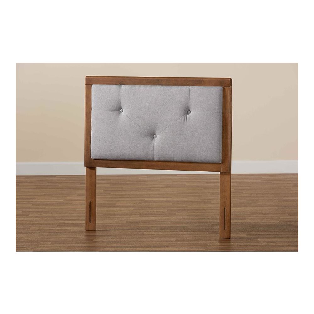 Walnut Brown Finished Wood Twin Size Headboard. Picture 5
