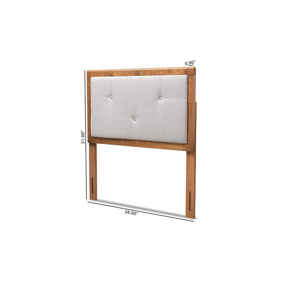 Walnut Brown Finished Wood Twin Size Headboard. Picture 6