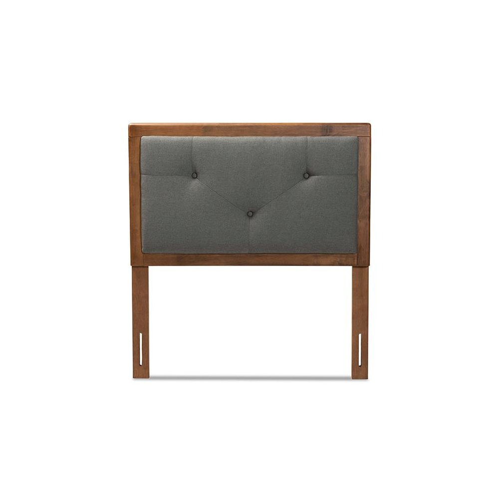Walnut Brown Finished Wood Twin Size Headboard. Picture 2