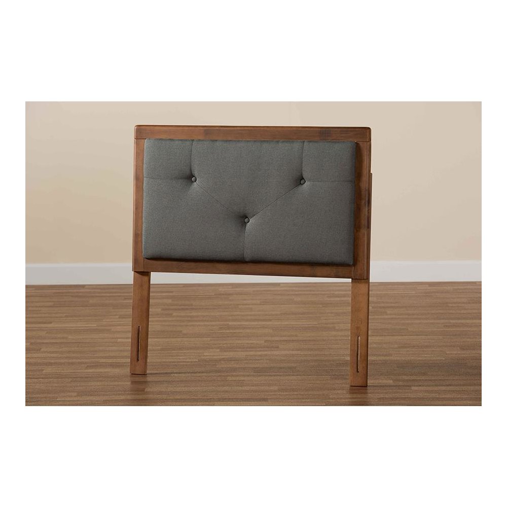 Walnut Brown Finished Wood Twin Size Headboard. Picture 5