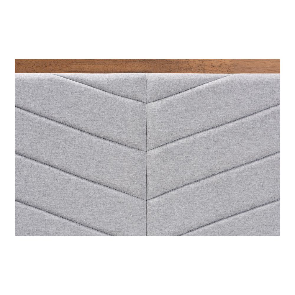 Walnut brown Finished Wood Twin Size Platform Bed. Picture 6