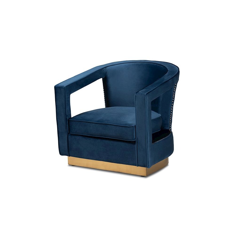 Gold Finished Metal Armchair. Picture 1