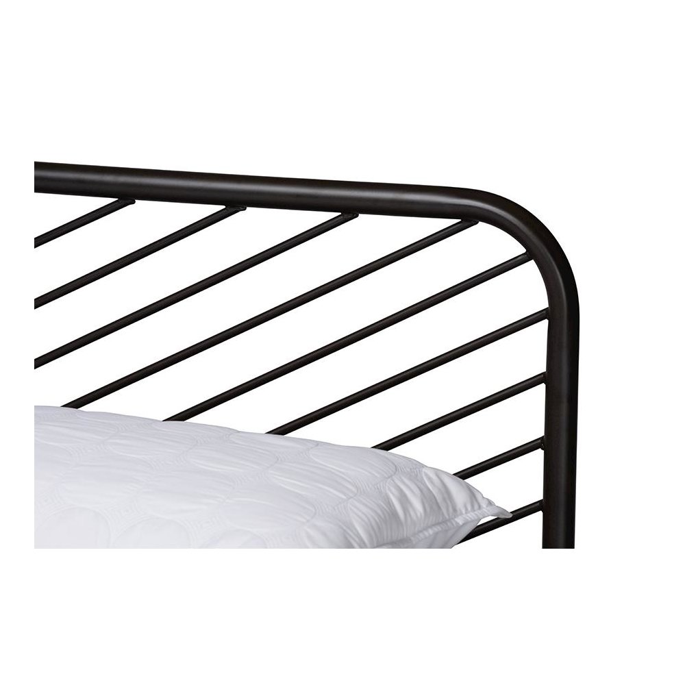 Industrial Black Bronze Metal Queen Size Platform Bed. Picture 4