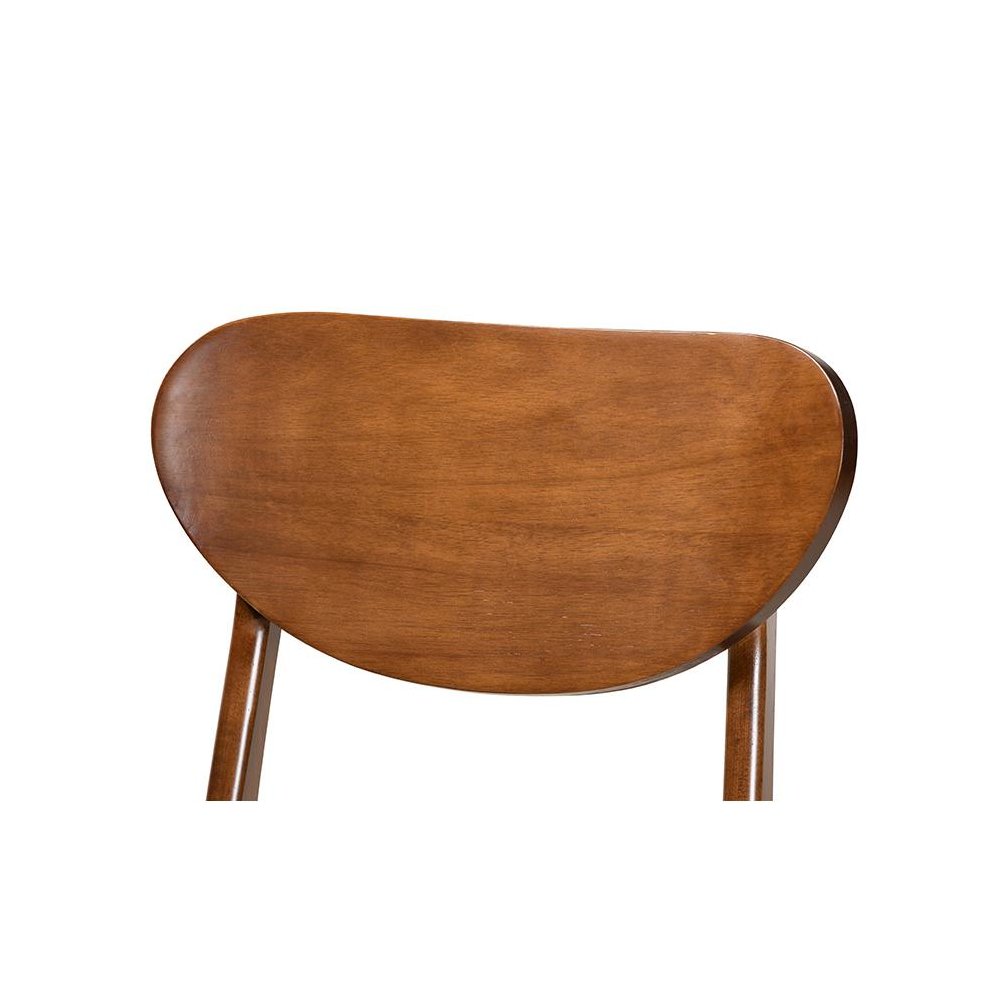 Grey Fabric Upholstered and Walnut Brown Finished Wood 2-Piece Dining Chair Set. Picture 4