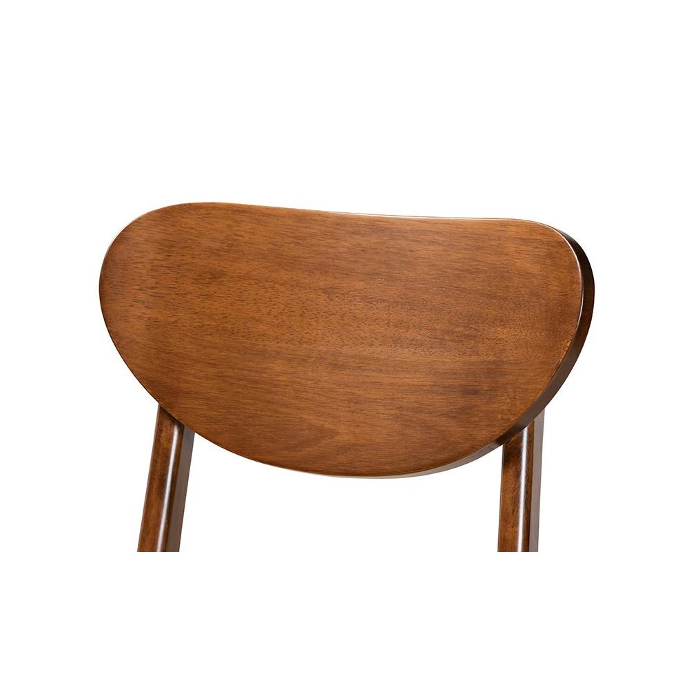 Grey Fabric Upholstered and Walnut Brown Finished Wood 2-Piece Counter Stool Set. Picture 4
