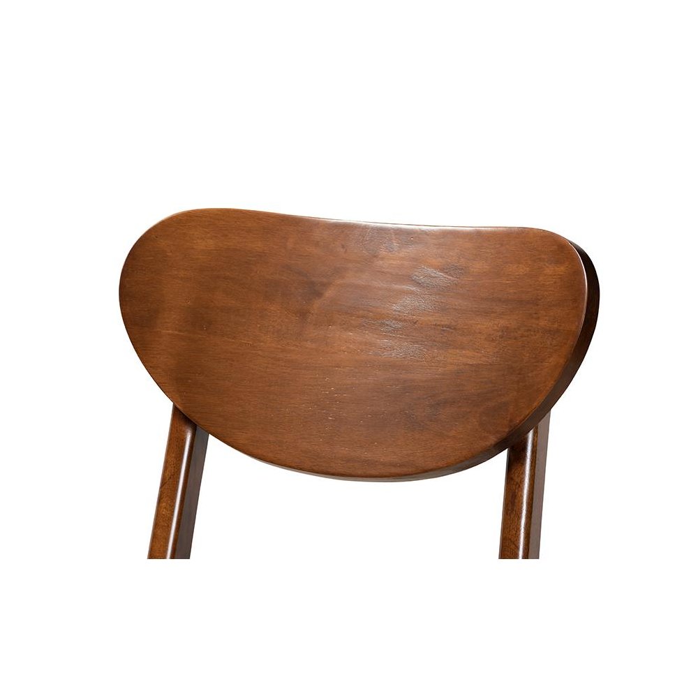 Grey Fabric Upholstered and Walnut Brown Finished Wood 2-Piece Bar Stool Set. Picture 4