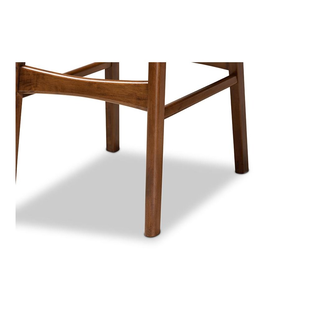 Katya Mid-Century Modern Walnut Brown Finished Wood 2-Piece Bar Stool Set. Picture 5