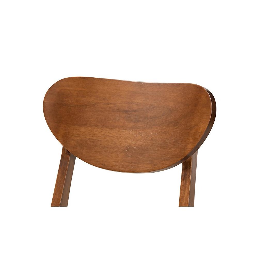 Sand Fabric Upholstered and Walnut Brown Finished Wood 2-Piece Dining Chair Set. Picture 4