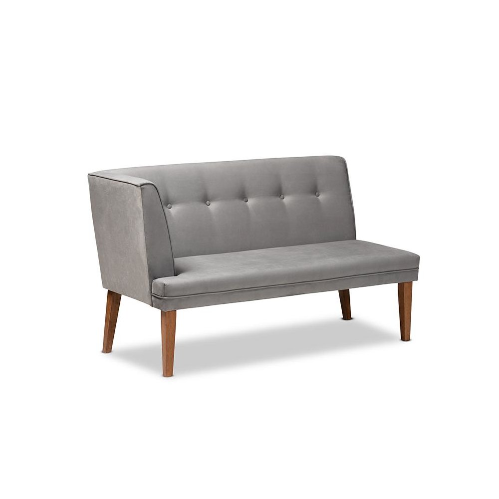 Walnut Brown Finished Wood 2-Piece Dining Nook Banquette Set. Picture 2