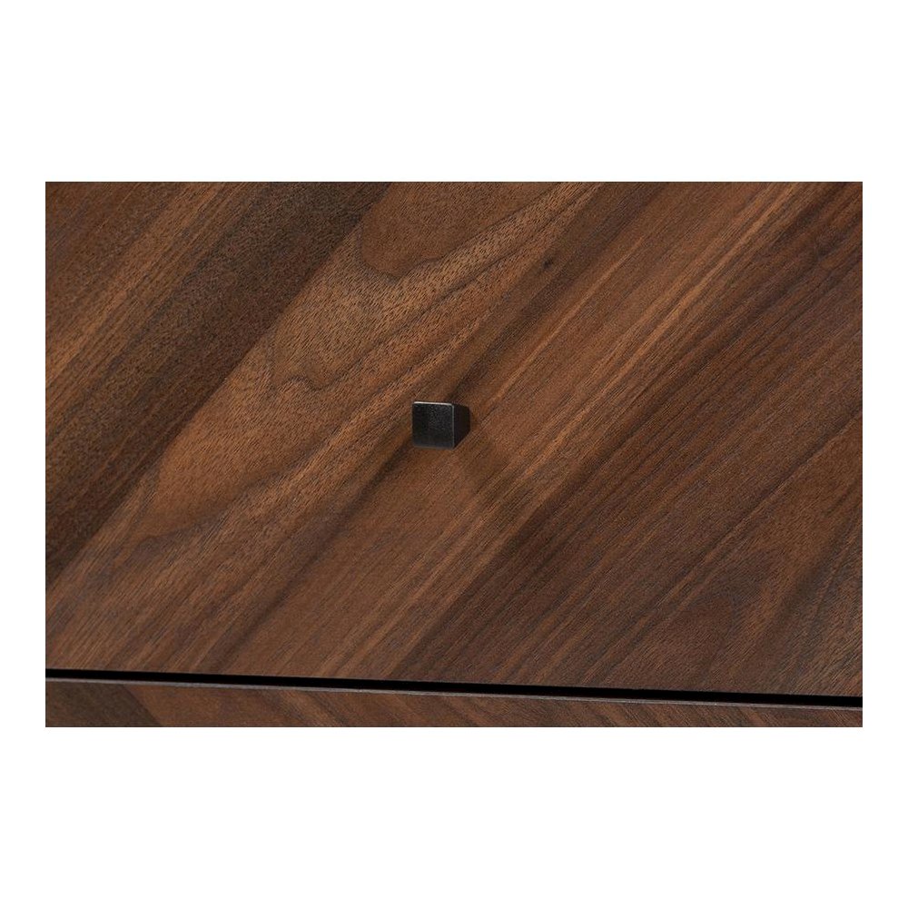 Hartman Mid-Century Modern Walnut Brown Finished Wood 2-Drawer Nightstand. Picture 5