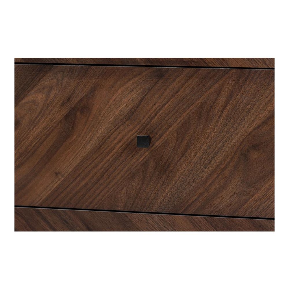 Hartman Mid-Century Modern Walnut Brown Finished Wood 6-Drawer Dresser. Picture 5