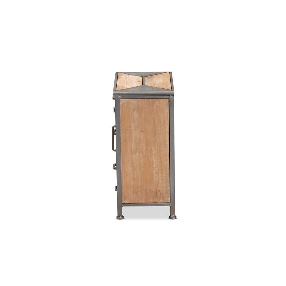 Whitewashed Oak Brown Finished Wood 3-Drawer Accent Storage Cabinet. Picture 4