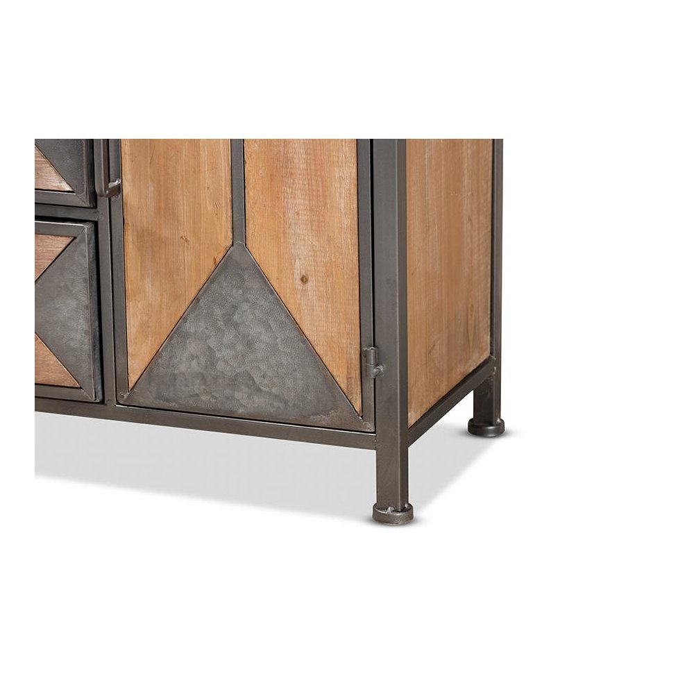 Whitewashed Oak Brown Finished Wood 3-Drawer Accent Storage Cabinet. Picture 6