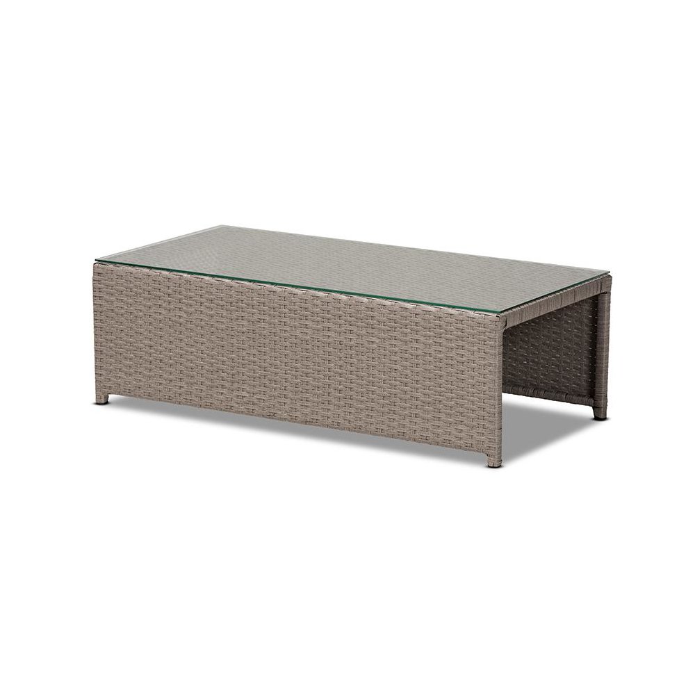 Grey Fabric Upholstered and Grey Finished Synthetic Rattan 6-Piece Patio Set. Picture 3