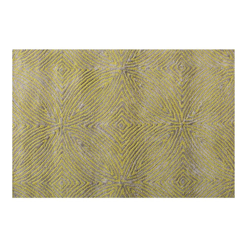 Lime Green and Grey Hand-Tufted Viscose Blend Area Rug. Picture 2