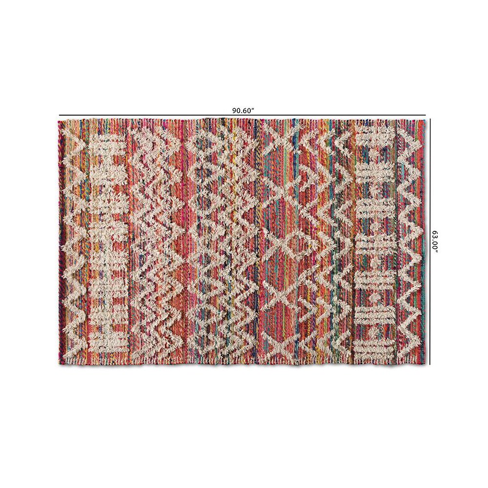 Graydon Modern and Contemporary Multi-Colored Handwoven Fabric Blend Area Rug. Picture 4