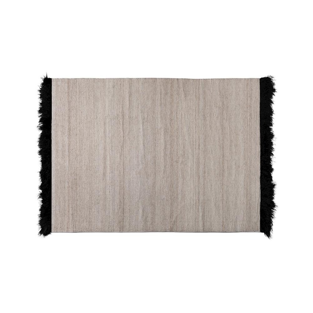 Dalston Modern and Contemporary Beige and Black Handwoven Wool Blend Area Rug. Picture 1