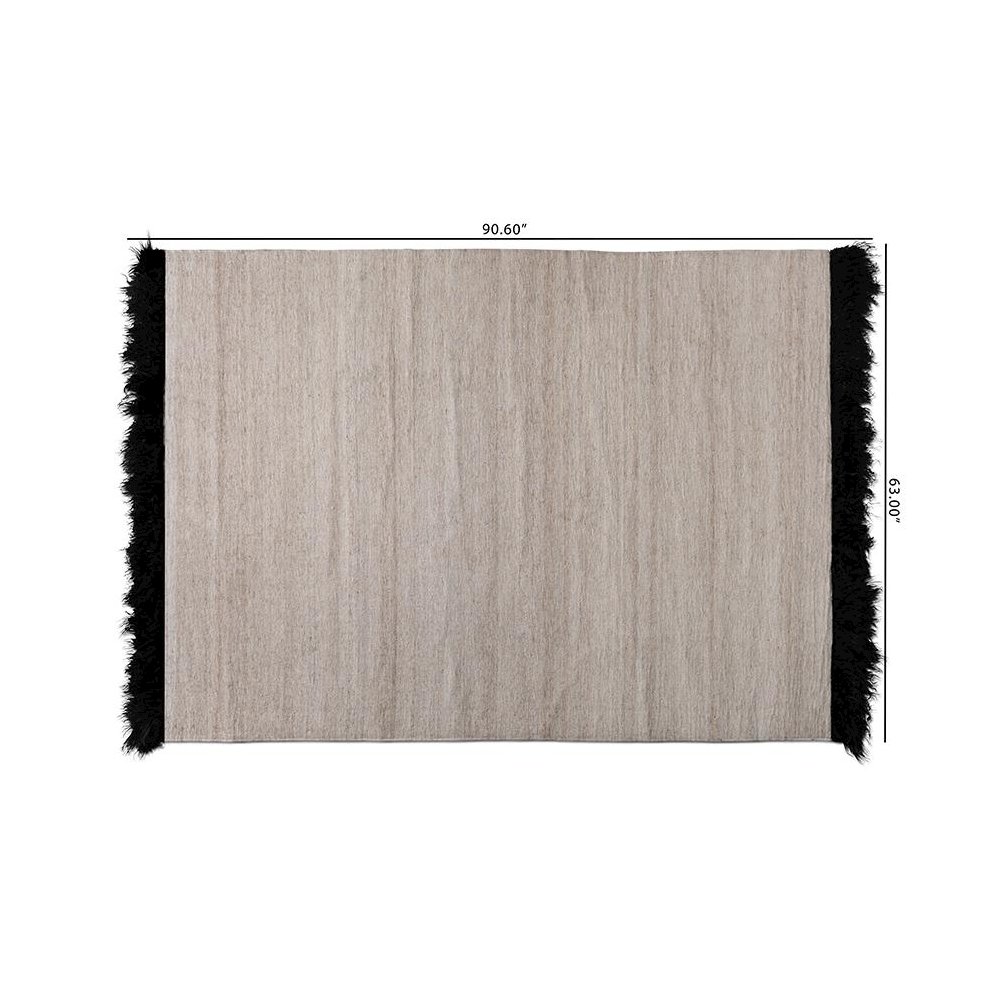 Dalston Modern and Contemporary Beige and Black Handwoven Wool Blend Area Rug. Picture 4