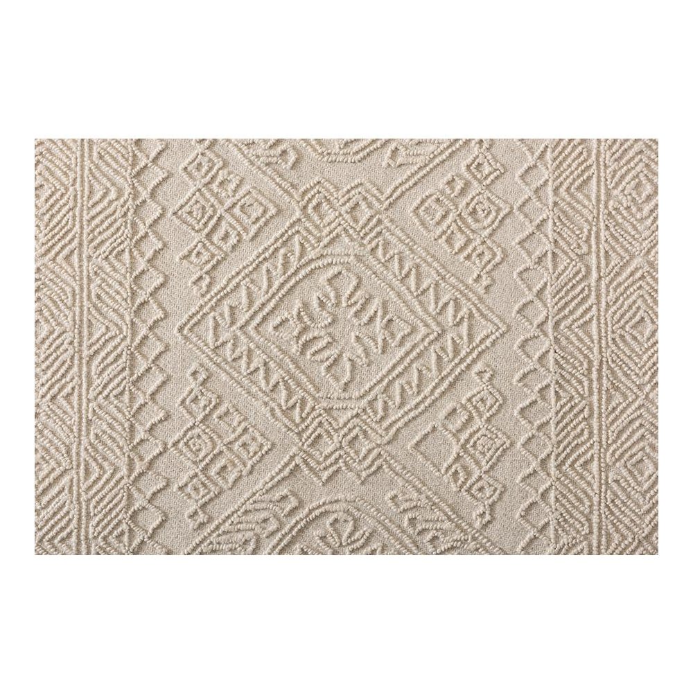 Baxton Studio Linwood Modern and Contemporary Ivory Hand-Tufted Wool Area Rug. Picture 2