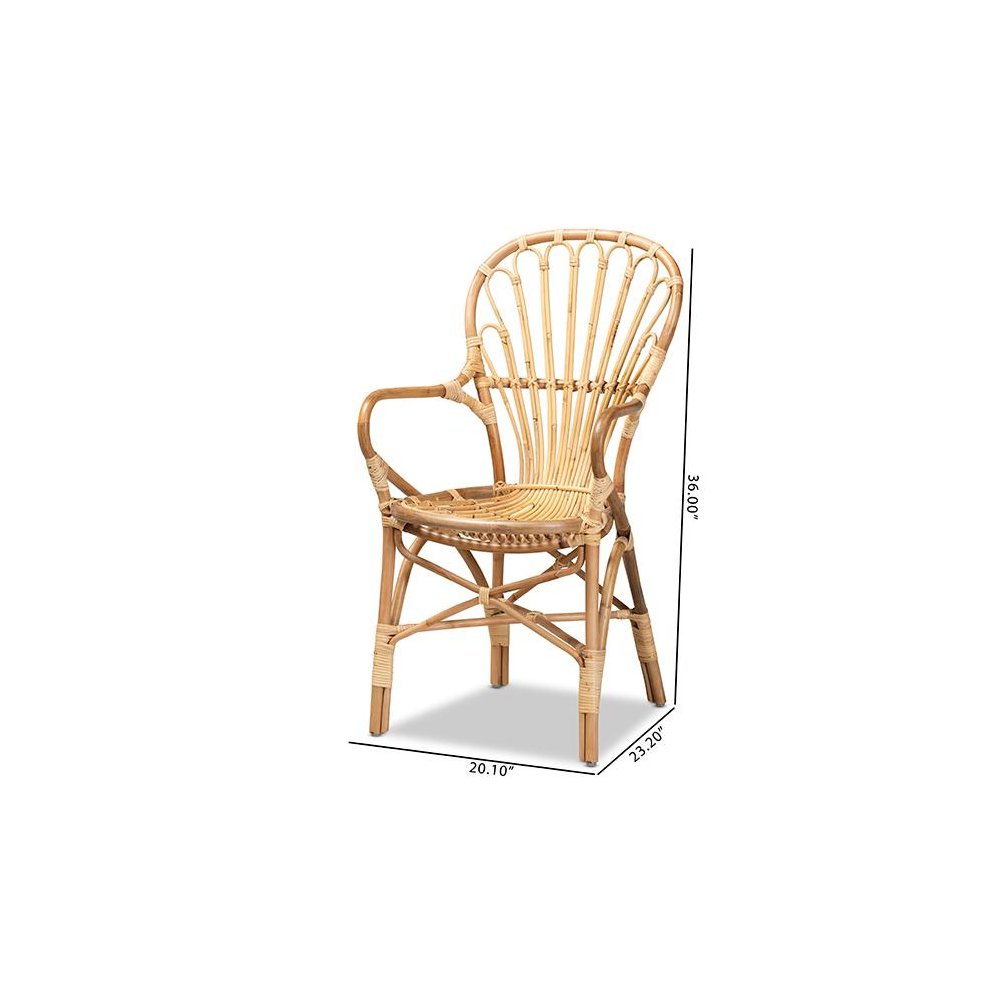 Natural Finished Rattan Dining Chair. Picture 10