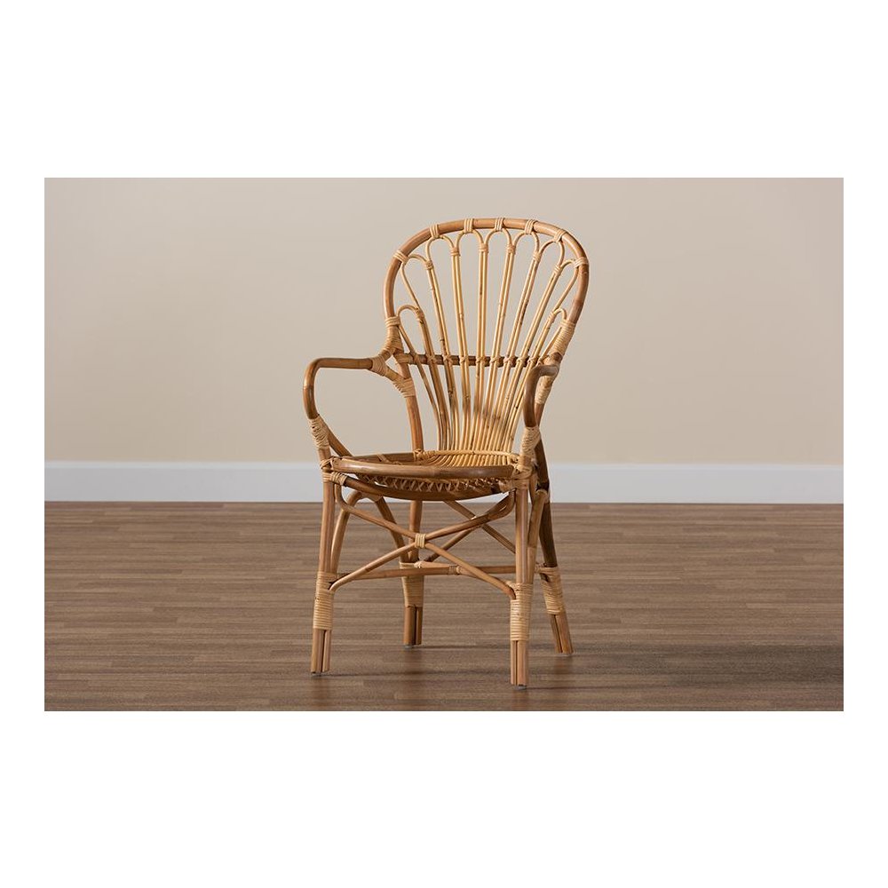 Natural Finished Rattan Dining Chair. Picture 9