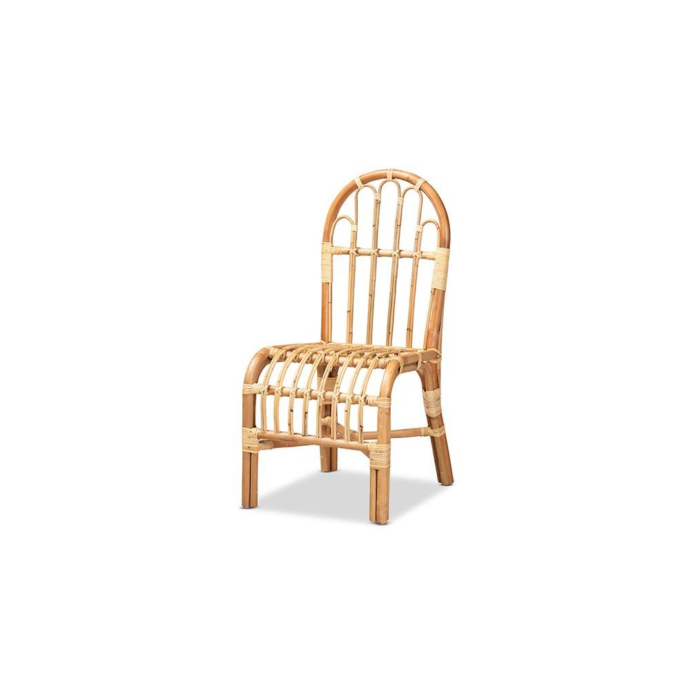 bali & pari Athena Modern and Contemporary Natural Finished Rattan Dining Chair. Picture 1