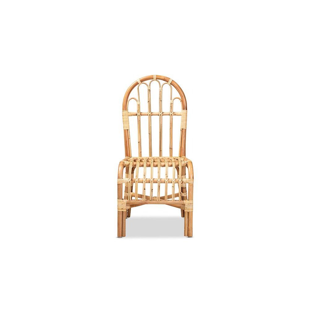 bali & pari Athena Modern and Contemporary Natural Finished Rattan Dining Chair. Picture 2