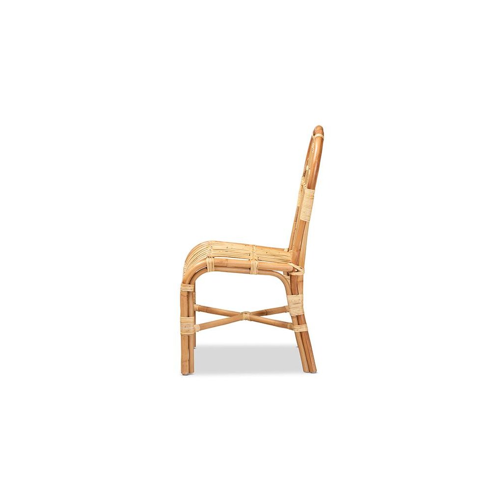 bali & pari Athena Modern and Contemporary Natural Finished Rattan Dining Chair. Picture 3