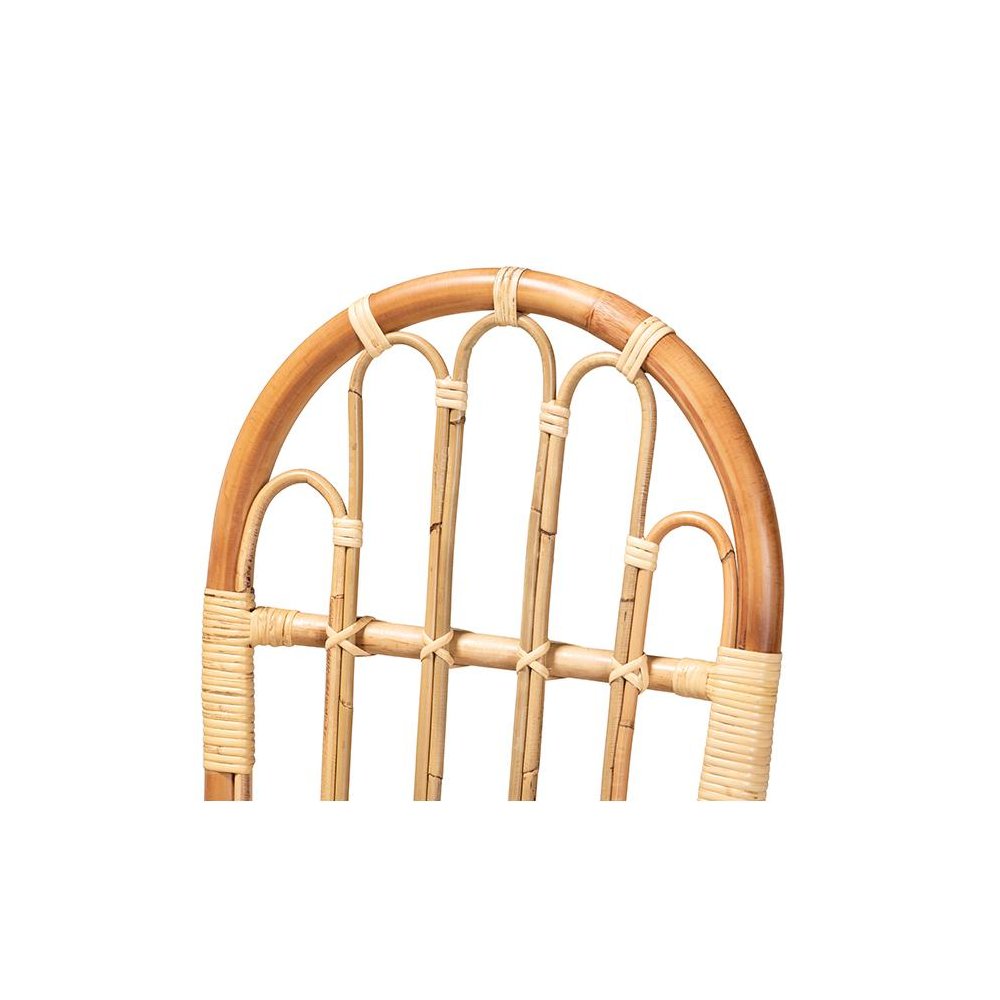 bali & pari Athena Modern and Contemporary Natural Finished Rattan Dining Chair. Picture 5