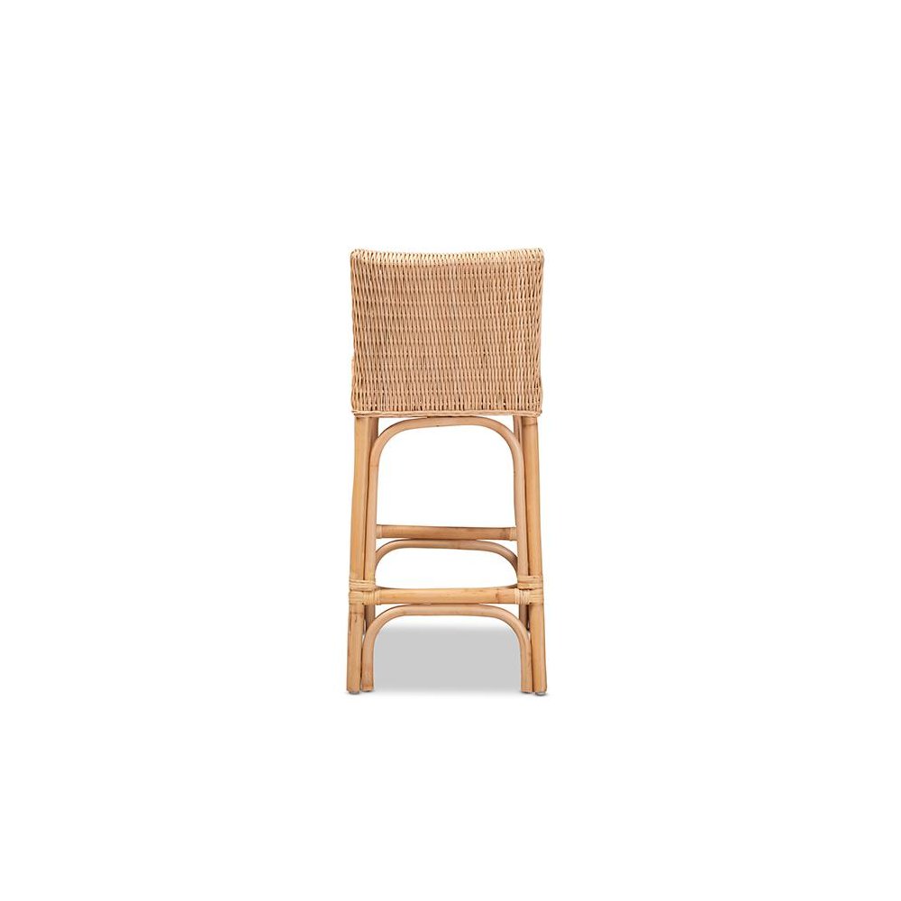 bali & pari Athena Modern and Contemporary Natural Finished Rattan Counter Stool. Picture 4