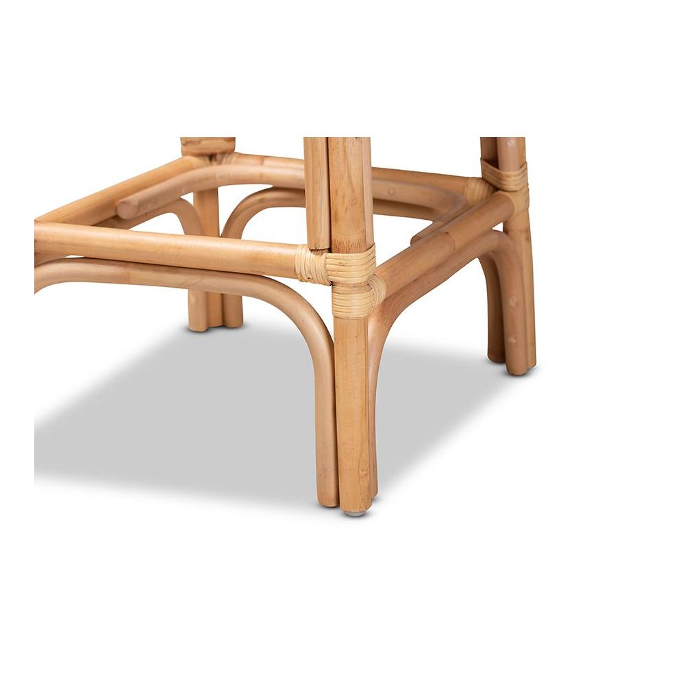 bali & pari Athena Modern and Contemporary Natural Finished Rattan Counter Stool. Picture 6