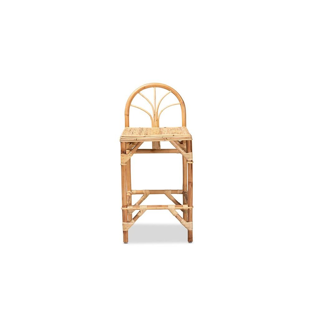 Natural Finished Rattan Counter Stool. Picture 2
