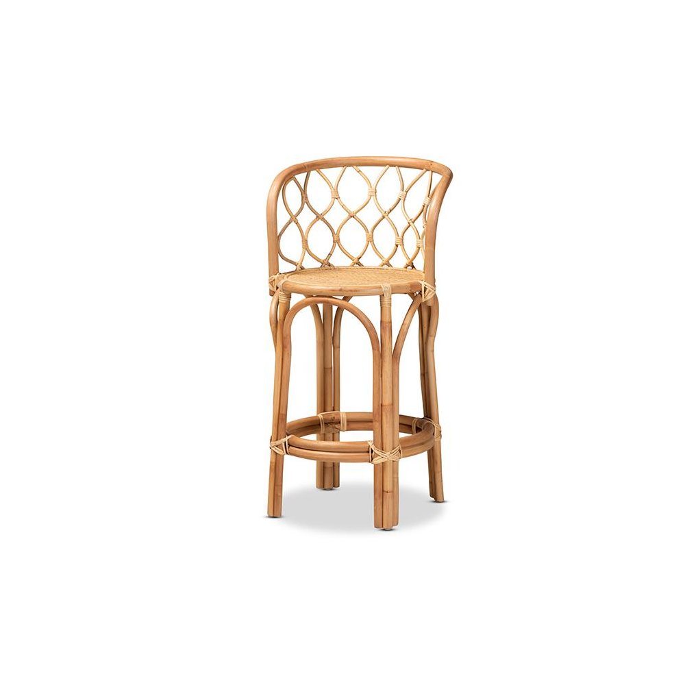 bali & pari Diana Modern and Contemporary Natural Finished Rattan Counter Stool. Picture 1