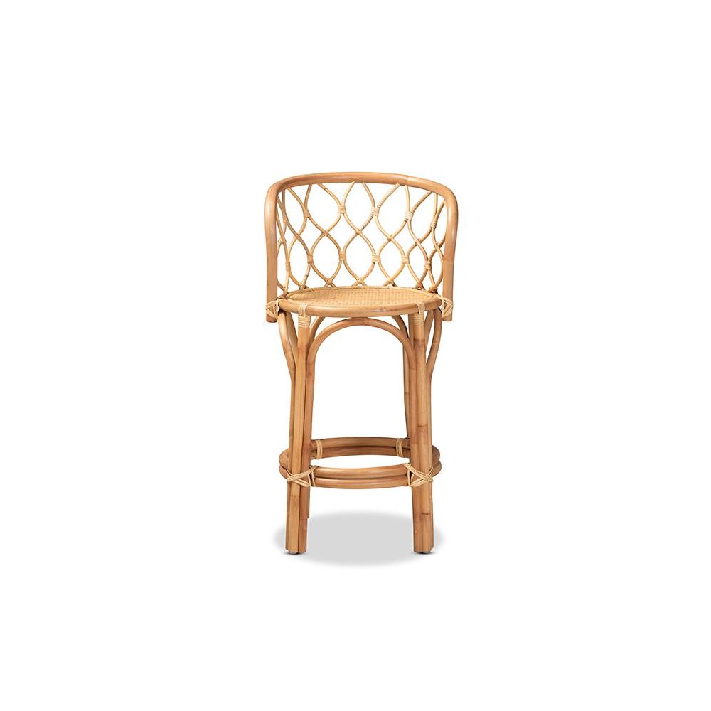 bali & pari Diana Modern and Contemporary Natural Finished Rattan Counter Stool. Picture 2
