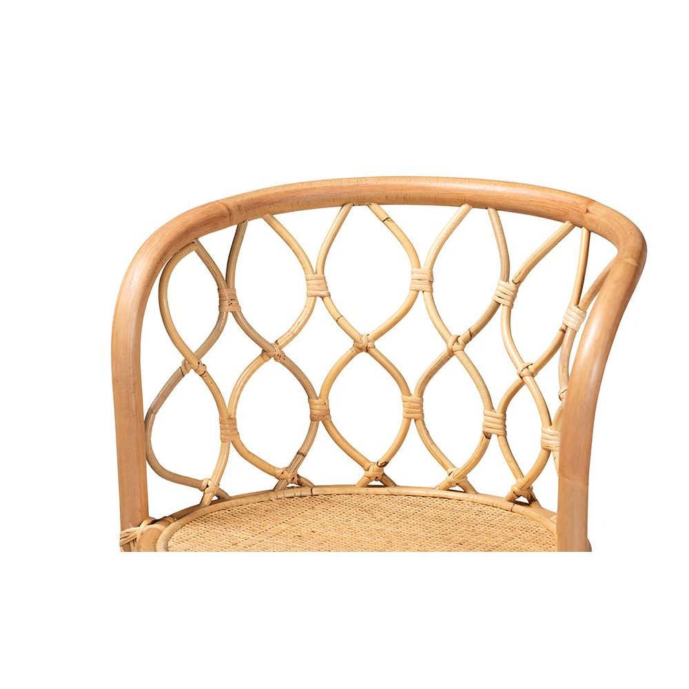 bali & pari Diana Modern and Contemporary Natural Finished Rattan Counter Stool. Picture 5
