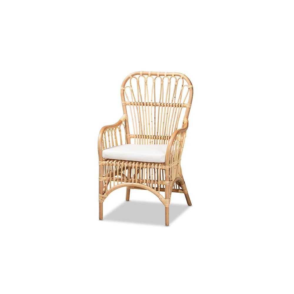 bali & pari Aya Modern and Contemporary Natural Finished Rattan Armchair. Picture 1