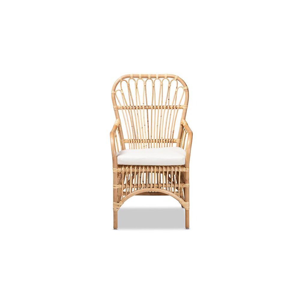 bali & pari Aya Modern and Contemporary Natural Finished Rattan Armchair. Picture 2