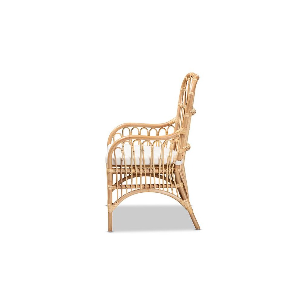 bali & pari Aya Modern and Contemporary Natural Finished Rattan Armchair. Picture 3