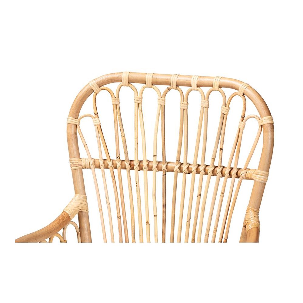 bali & pari Aya Modern and Contemporary Natural Finished Rattan Armchair. Picture 5